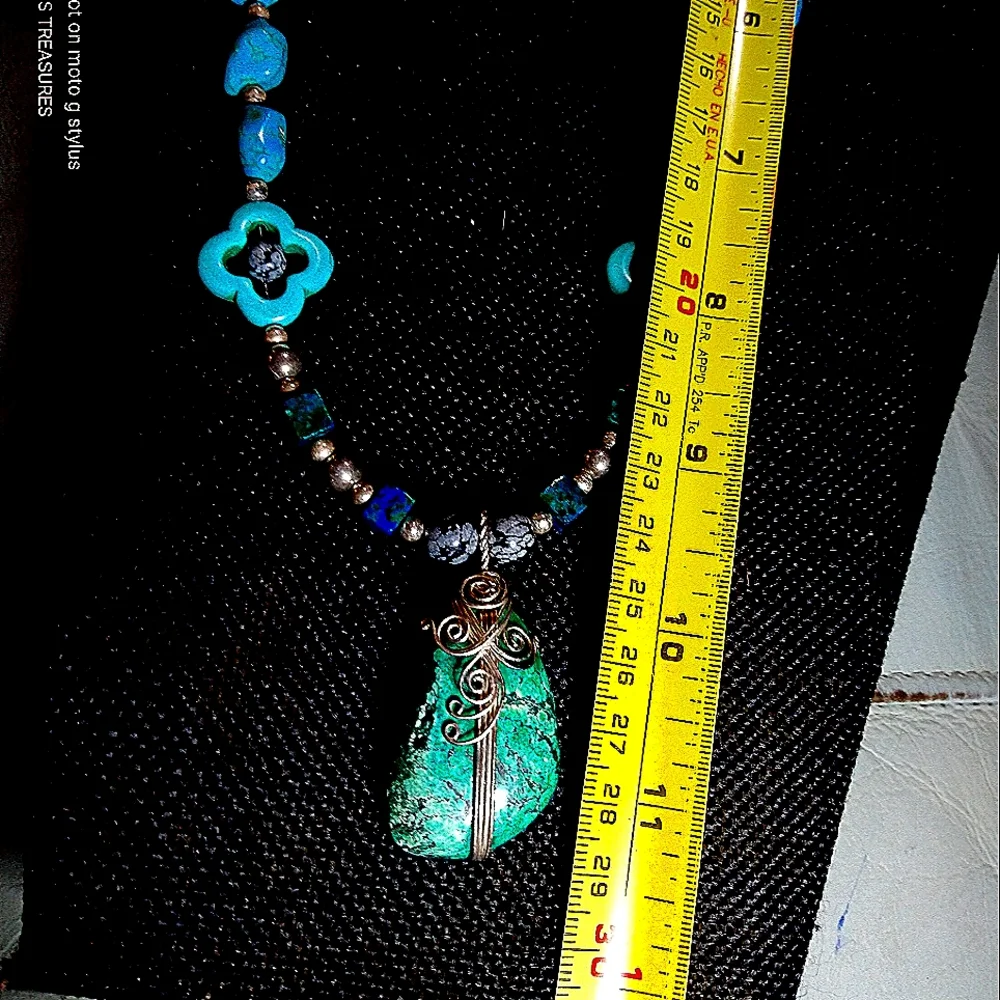 MEN'S- 9.99 BEADING/ DARK BLUE MOJAVE' TURQUOISE/SNOW FLAKE OBSIDIAN/TURKISH TU…